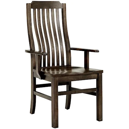 Vertical Slat Arm Chair